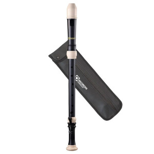 Recorder Workshop 603T tenor recorder and bag - black with white trim