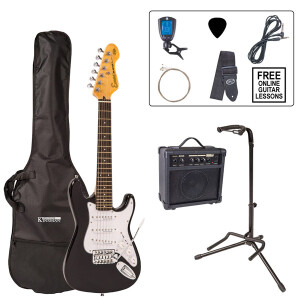 Encore 3/4 Size Electric Guitar Pack - Gloss Black