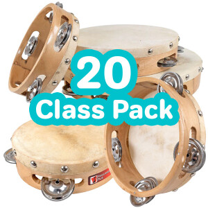 Percussion Plus wood shell tambourine - Class Pack